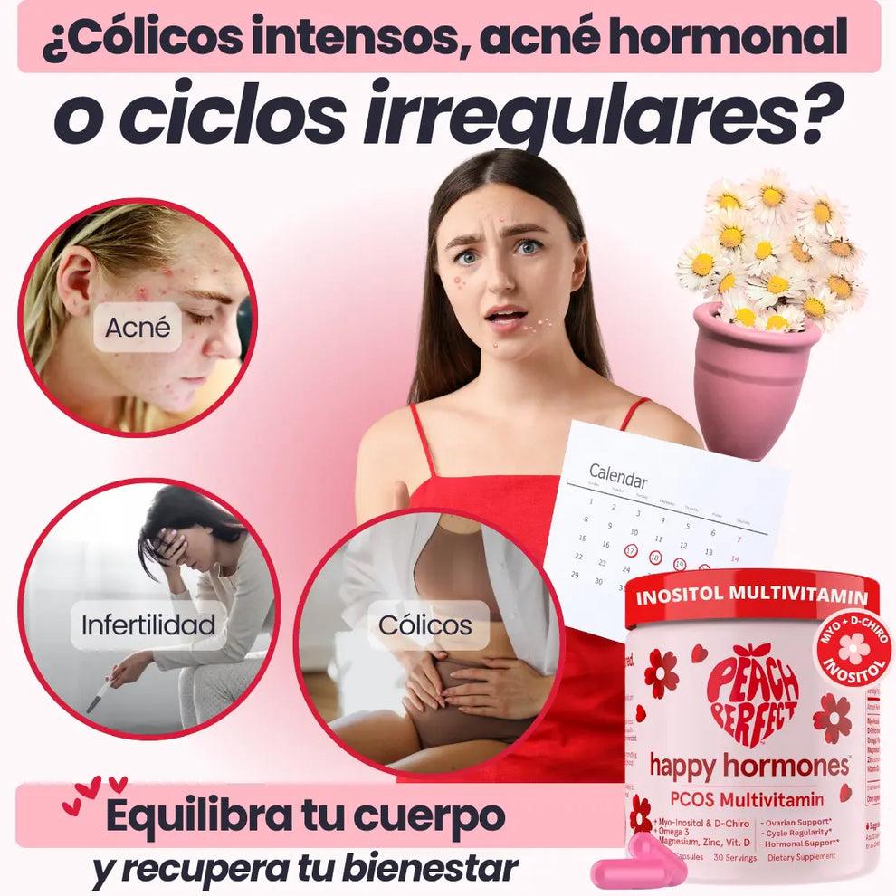 Peach Perfect Balance: Myo Inositol + Vitaminas D3 + Magnesio + Omega 3 – tu rutina para sentirte en control, con energía y piel radiante. 🧴 120 cápsulas
