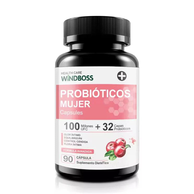Windboss ProBio™:Equilibrio íntimo + digestivo en una sola cápsula - Con 100 Millones UFC + 32 Cargas probióticas (90 cápsulas)