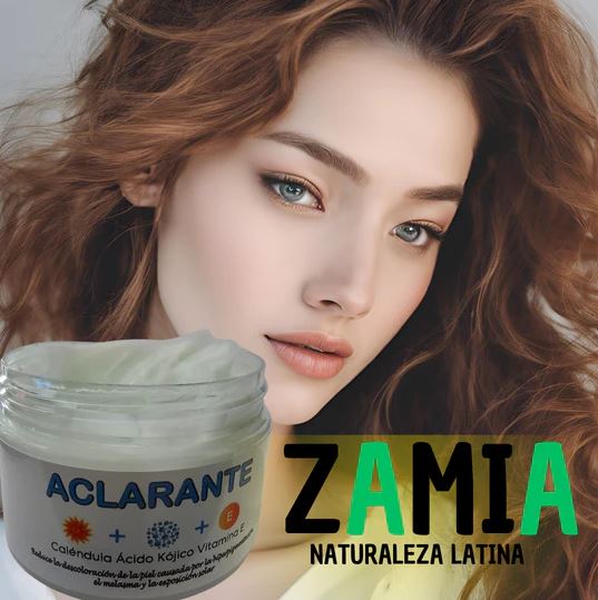 Zamia Glow™:“Crema aclarante de manchas “Fórmula Natural con Ácido Kójico, Vitamina C, Vitamina E, Caléndula y Ácido Glicólico”🌿 🌸
