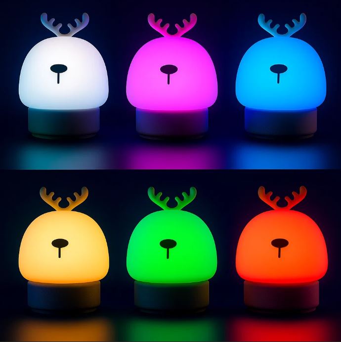 LumiTouch RGB™:🌙💡 Lámpara Nocturna Touch RGB – Silicona Suave, 7 Colores, Control Táctil y Recargable USB 🔋✨