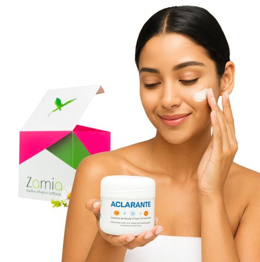 Zamia Glow™:“Crema aclarante de manchas “Fórmula Natural con Ácido Kójico, Vitamina C, Vitamina E, Caléndula y Ácido Glicólico”🌿 🌸