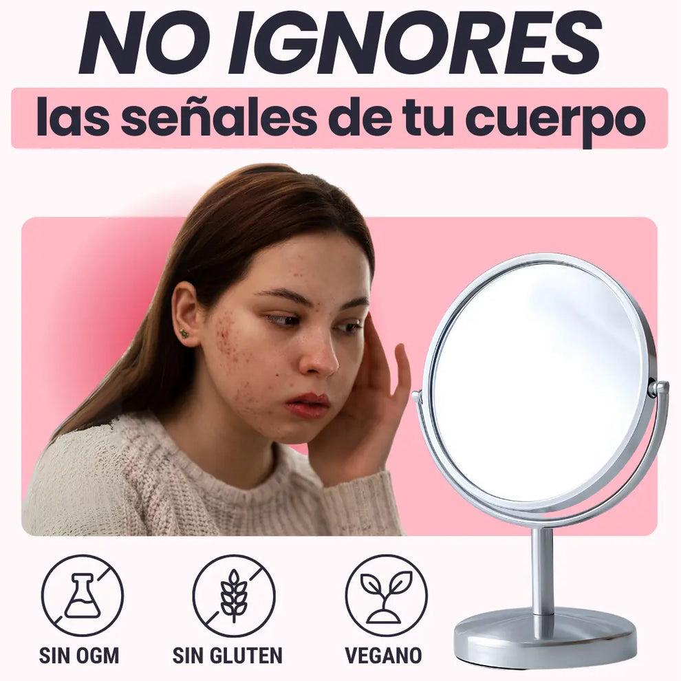 Peach Perfect Balance: Myo Inositol + Vitaminas D3 + Magnesio + Omega 3 – tu rutina para sentirte en control, con energía y piel radiante. 🧴 120 cápsulas