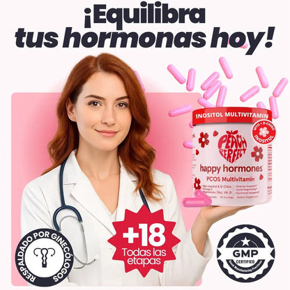 Peach Perfect Balance: Myo Inositol + Vitaminas D3 + Magnesio + Omega 3 – tu rutina para sentirte en control, con energía y piel radiante. 🧴 120 cápsulas