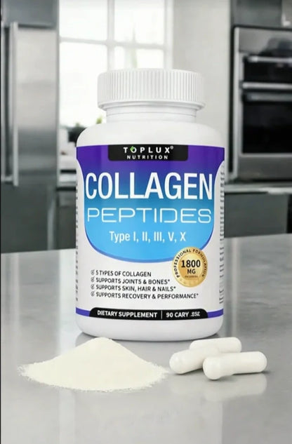 Toplux - Colágeno de 5 PEPTIDOS, cuida tu piel, articulaciones y tu salud integral